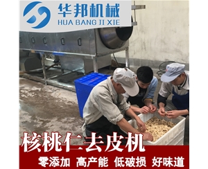 小型核桃仁去皮機哪家好 華邦旋轉(zhuǎn)式核桃仁去皮機